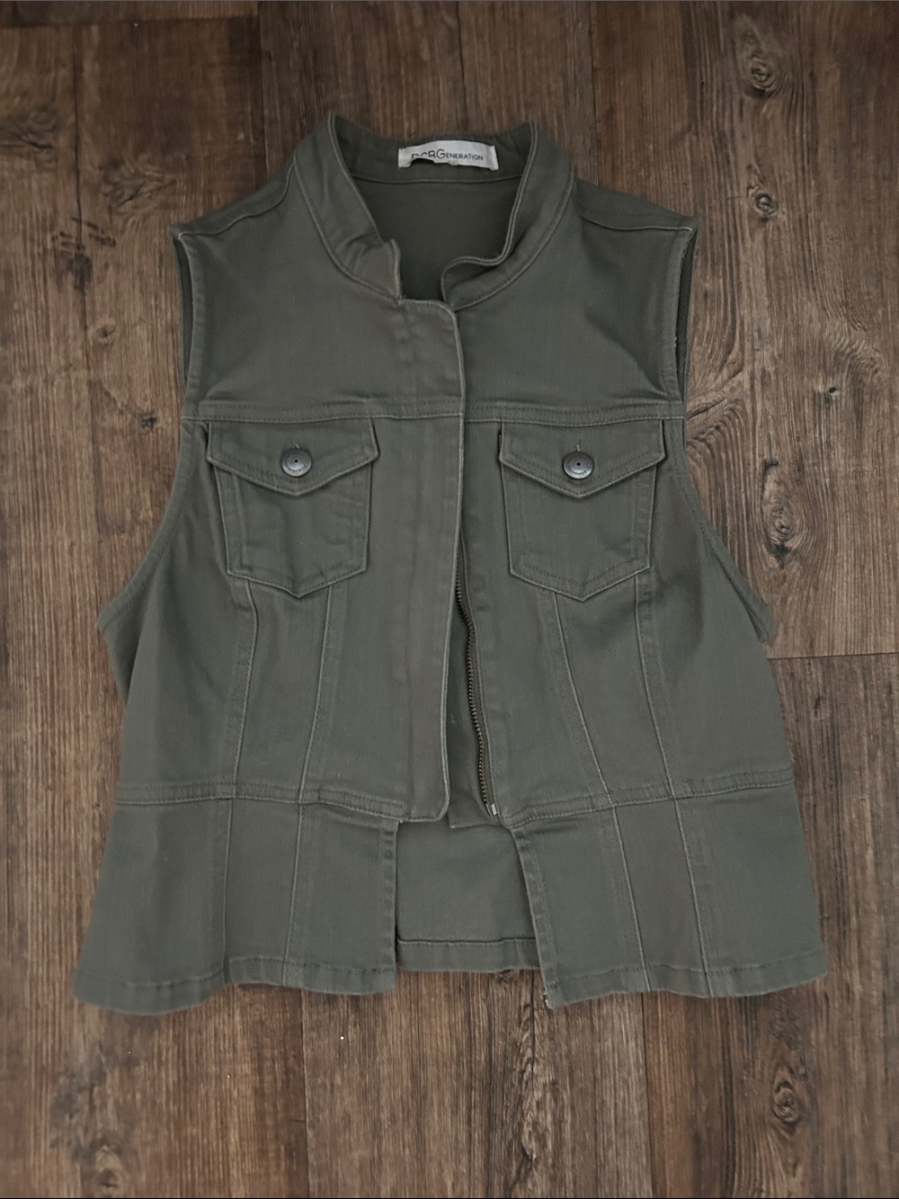 BCBGeneration Olive Denim Vest
